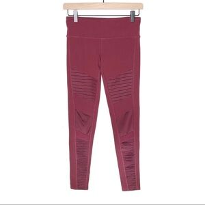 Alo Yoga Moto Leggings High Rise Maroon S